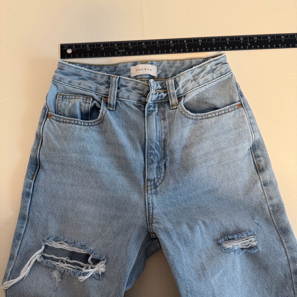 PacSun High Rise Ripped Blue Jeans - Picture 4 of 9